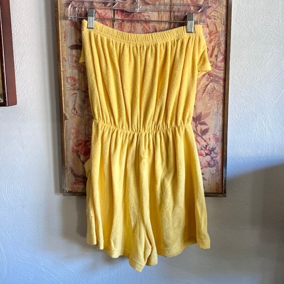 70s RETRO TERRY ROMPER STRAPLESS ROMPER TERRYCLOTH PLAYSUIT S - Picture 8 of 17